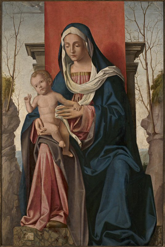 Madonna con il Bambino in trono (dipinto) di Palmezzano Marco (prima met&agrave;